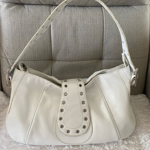 Roxx Leather Shoulder Bag. White. EUC - Picture 1 of 13